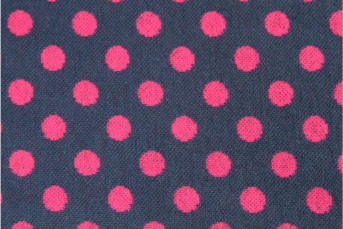 Baumwoll Strick - Punkte - navy/pink